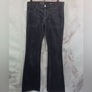 Pilcro Pants Womens Charcoal Corduroy Mid Rise The Icon Flare Boot Anthropologie